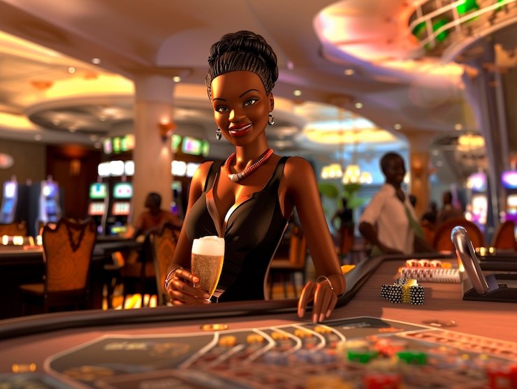 Antarmuka permainan Texas Hold'em Bonus menampilkan kartu dan tabel pembayaran